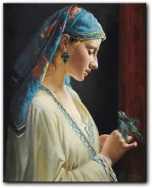 obraz-frederic-pierre-tschaggeny-mloda-dziewczyna-z-papuga-56x70-cm