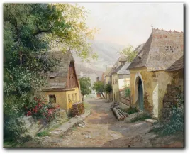 obraz-karl-flieher-wiejska-droga-w-gorach-120x96-cm