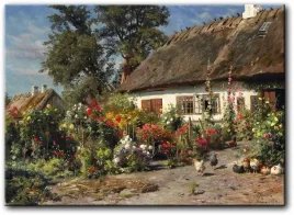 wiejski-ogrod-z-kurami-wies-100x72-cm