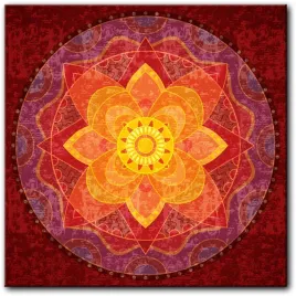 obraz-mandala-bordowy-zolty-100x100-cm