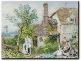 obraz-myles-birket-foster-wiejski-ogrod-80x60-cm