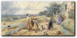 obraz-myles-birket-foster-zabawa-dzieci-80x38-cm