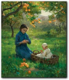 obraz-virginie-demont-breton-pod-drzewem-pomaranczowym-69x80-cm