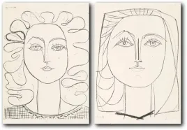 pablo-picasso-kobieta-z-kreconymi-i-prostymi-wlosami-dyptyk-100x70-cm