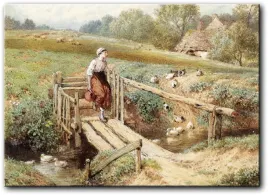 obraz-myles-birket-foster-przejscie-przez-rzeke-70x50-cm