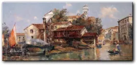 antonio-reyna-widok-na-stocznie-gondoli-w-san-trovaso-w-wenecji-145x65-cm
