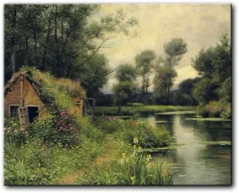 louis-aston-knight-stary-dom-nad-rzeka-70x56-cm