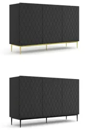 komoda-diuna-145-cm-3d-na-ramie-czarny-mat-zdobione-fronty