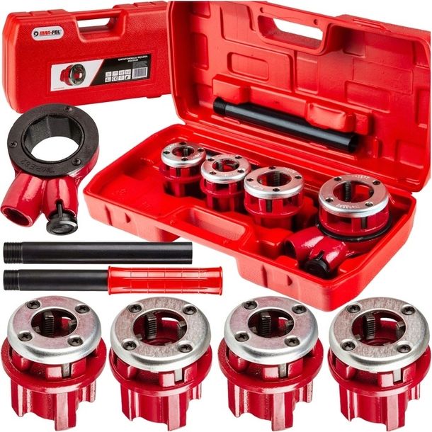 GWINTOWNICA DO RUR ELEMENTY ZESTAW NARZYNEK 1-1/4", 1", 3/4", 1/2" NARZYNKA