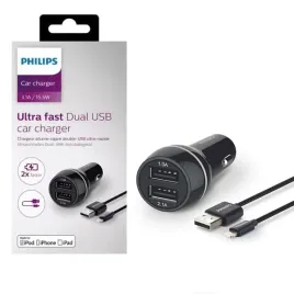 ladowarka-samochodowa-2a-1a-czarna-philips-kabel-iphone-mfi-3100ma-2xusb