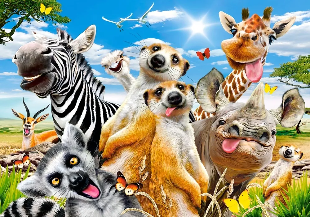 puzzle-200-elementow-afrykanskie-selfie-stan-nowy