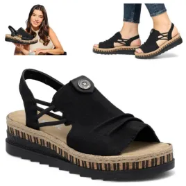 sandaly-damskie-sportowe-na-koturnie-38-rieker-wsuwane-eleganckie-czarne