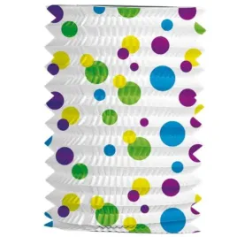 lampion-papierowy-kropki-kolorowe-bialy-folat-16-cm