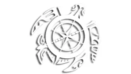 wycinana-naklejka-roza-wiatrow-zolw-kompas-biala