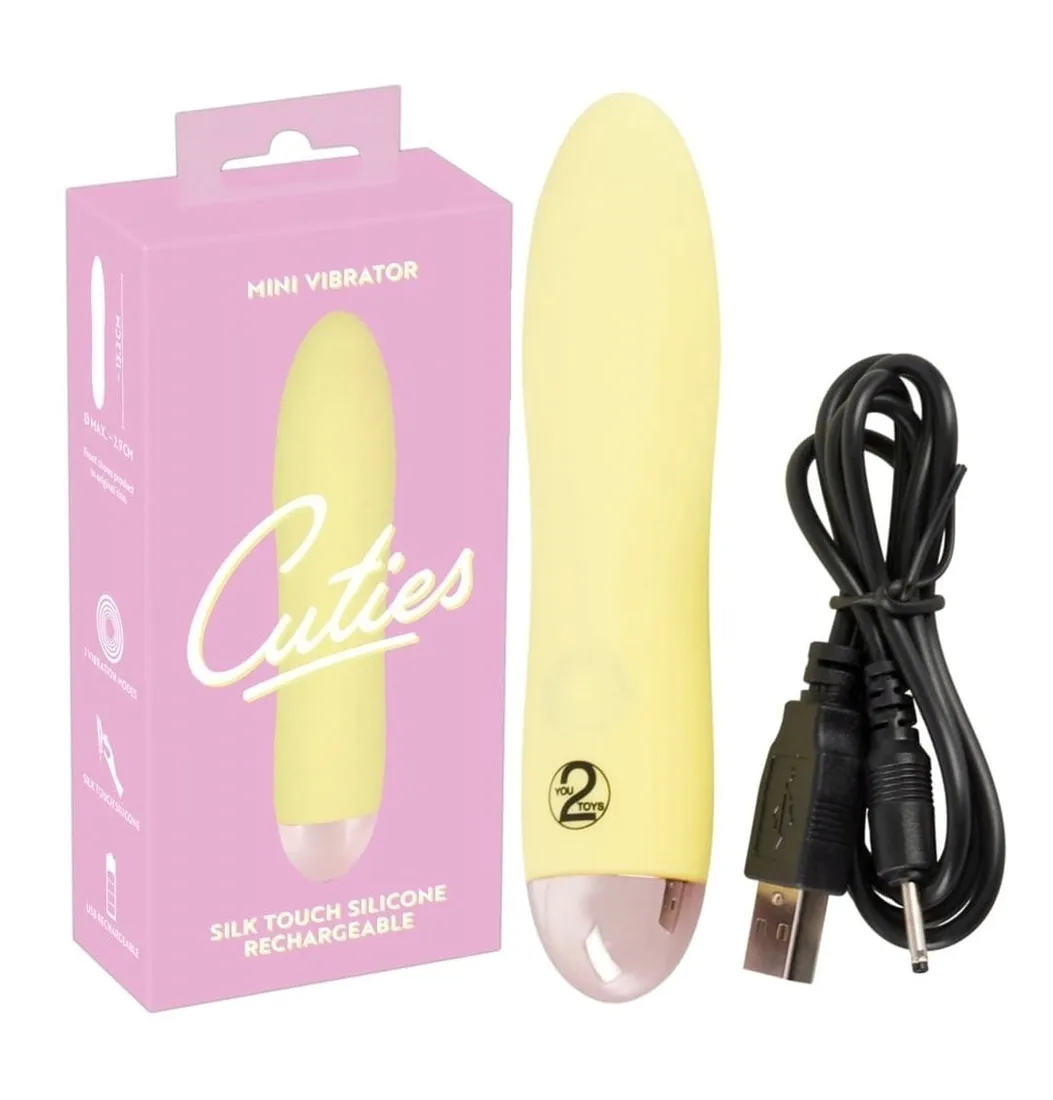 zolty-silikonowy-wibrator-cuties-mini-132-cm-usb