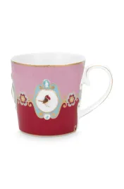 kubek-love-birds-medallion-red-pink-pip-studio-250-ml