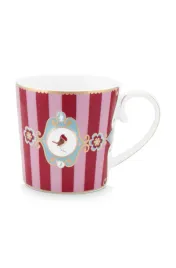 kubek-love-birds-medallion-stripes-red-pink-pip-studio-250-ml