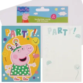 zaproszenia-urodzinowe-swinka-peppa-z-kopertami-5-sztuk