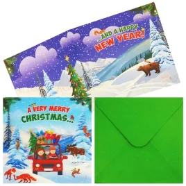 swiateczna-kartka-3d-holigraficzna-16x16cm-z-koperta-swiateczny-las