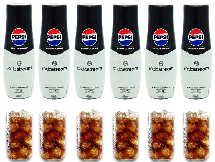 6x SYROP SODASTREAM KONCENTRAT PEPSI MAX DO SATURATORA 9L NAPOJU z 440ml