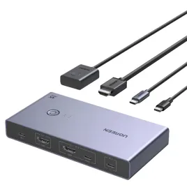 przelacznik-kvm-ugreen-usb-c-hdmi-4k-60hz-2w1-szary