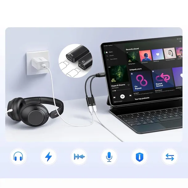 adapter-audio-ugreen-2w1-usb-c-do-2xusb-c-audio-ladowanie-czarny-stan-nowy