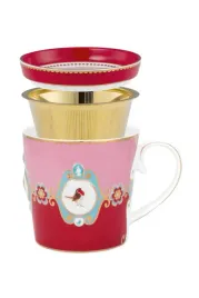 kubek-z-zaparzaczem-love-birds-medallion-red-pink-pip-studio-300-ml