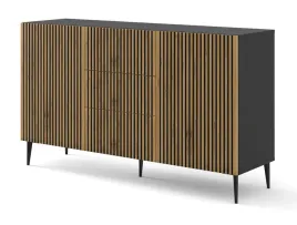 komoda-ravenna-a-150-cm-2d3s-frezowana-czarny-dab-artisan-na-nozkach