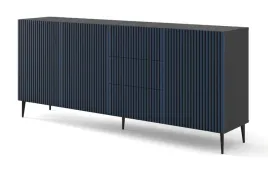komoda-ravenna-a-200-cm-3d3s-frezowana-czarny-granatowy-na-nozkach