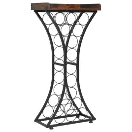 stojak-na-wino-vevor-na-15-butelek-wolnostojacy-solidny-metal-drewno
