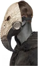 maska-halloween-dzuma-plague-doctor-kostium-karnawal-lateks-brazowa-czarna
