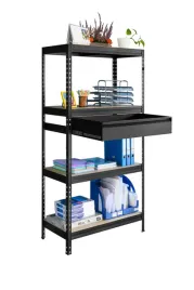 regal-metalowy-z-4-polkami-i-szuflada-cichy-domyk-180x90x45cm-czarny