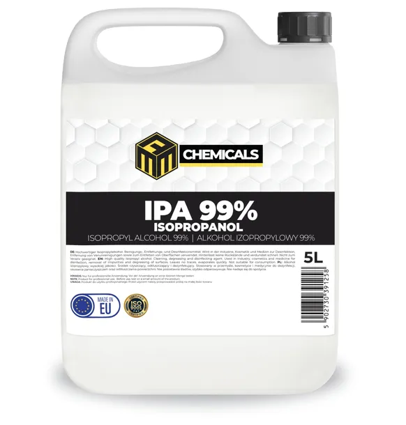 Odtłuszczacz Alkohol Izopropylowy IPA 99% MRM 5L - Błyskawicznie Odparowuje
