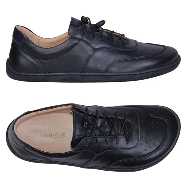 Buty Damskie Barefoot Szerokie Skórzane Trampki Półbuty 500/CZ Czarne 42