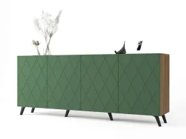 pure-diamond-komoda-dab-craft-zielony-labrador-ryflowana-mdf