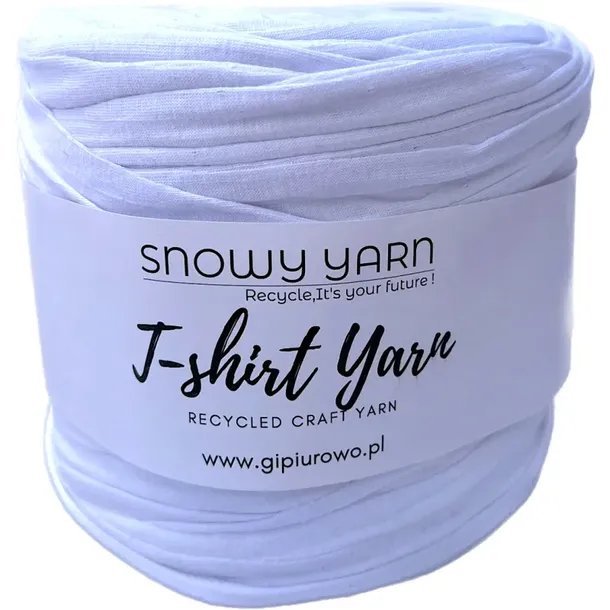 Przędza makaronowa T-Shirt Yarn - biała - 130 m