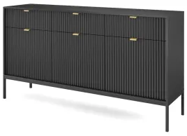 komoda-z-szufladami-154-cm-venus-czarna-ryflowana