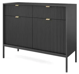 komoda-z-szufladami-104-cm-venus-czarna-ryflowana