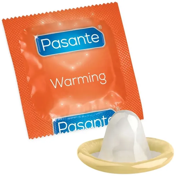 Pasante Warming Prezerwatywy Rozgrzewające Z Prążkami 10 Szt