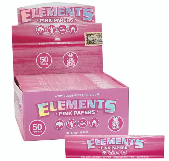 bibulki-elements-pink-king-size-slim-rozowe-stan-nowy