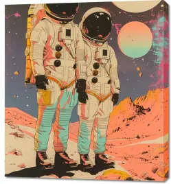 obraz-90x100cm-astrounauci-kosmonauci
