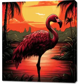 obraz-90x100cm-flaming-nad-woda