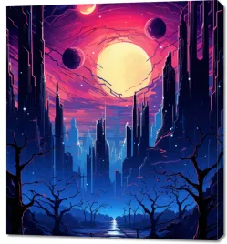 obraz-90x100cm-gwiezdziste-miasto