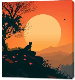 obraz-90x100cm-kocie-wzgorze