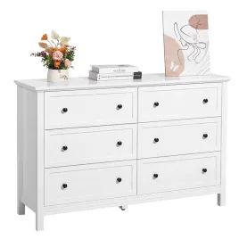 solidna-komoda-vevor-6-szuflad-drewniana-biala-duza-pojemnosc-premium