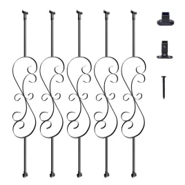 vevor-drazek-balustrady-5-szt-stal-ocynkowana-matowy-czarny-mocny-zestaw