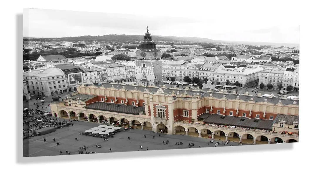 obraz-krakow-sukiennice-100x40-na-plotnie