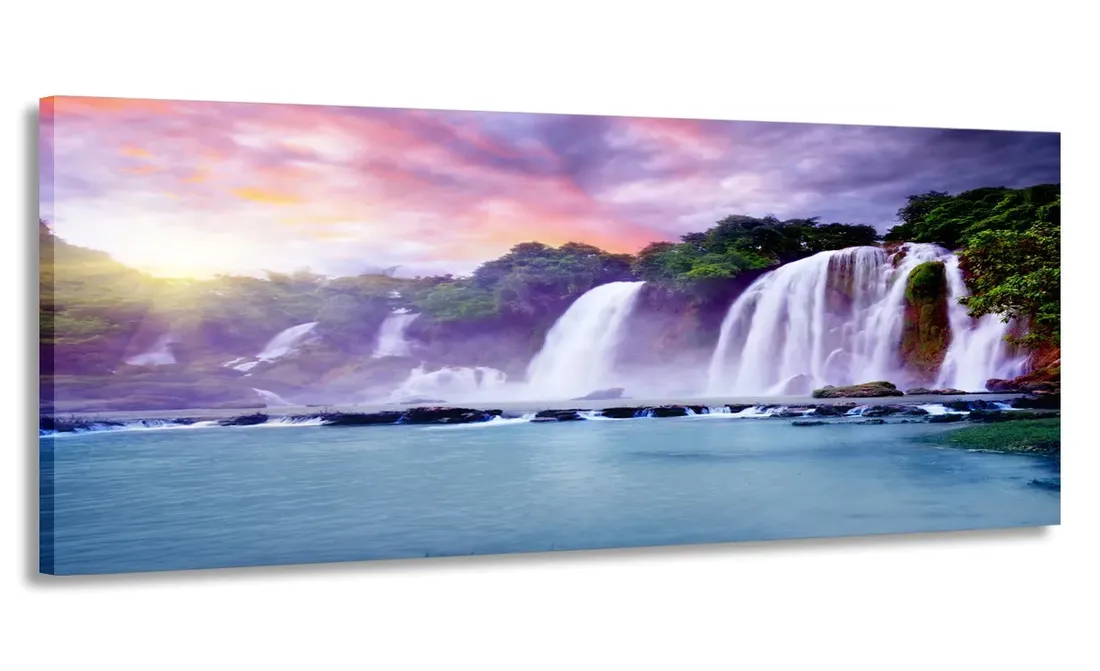 obraz-panorama-wodospady-120x50-na-plotnie