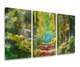 obraz-las-pejzaz-obrazy-tryptyk-120x80