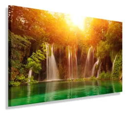 obraz-zachod-slonca-wodospad-120x80-do-salonu